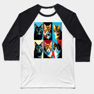 Pop Art Cat Portraits Baseball T-Shirt